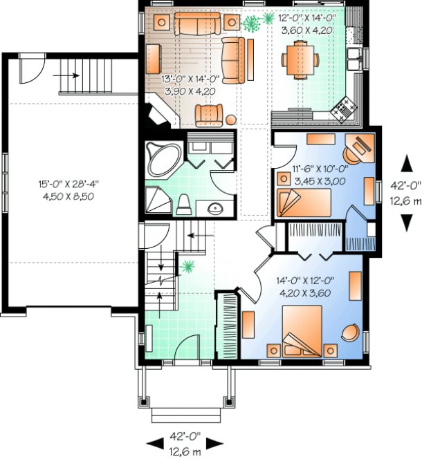 Main Floor Plan for House Plan #142723