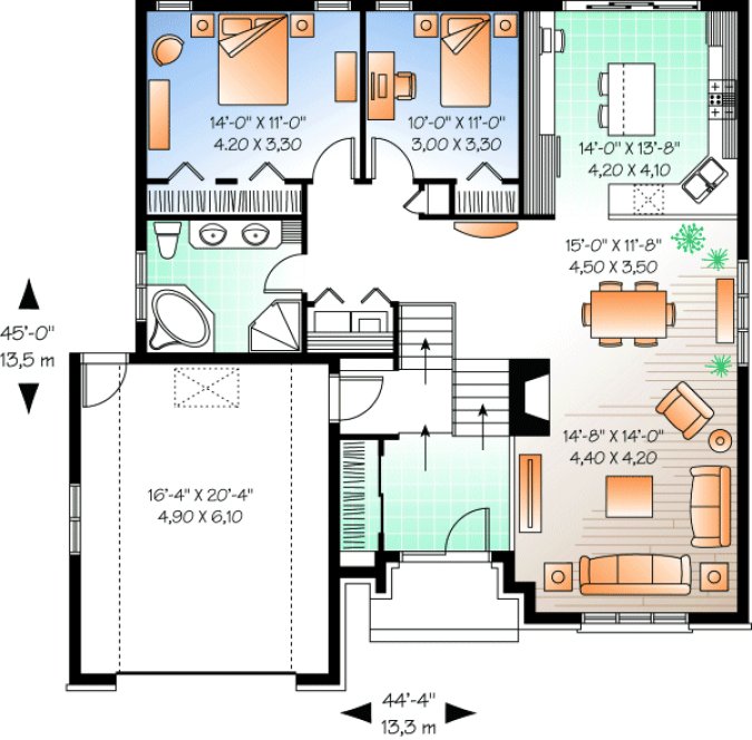 Main Floor Plan for House Plan #140723