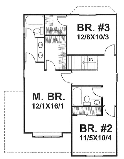 Second Floor Plan for House Plan #299101