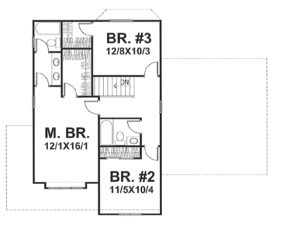 Second Floor Plan for House Plan #290201