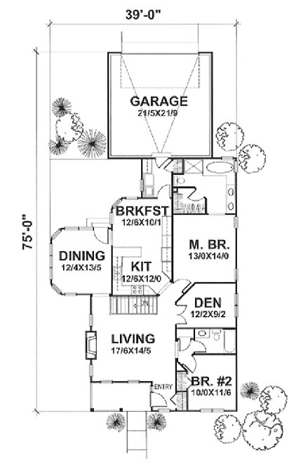 Main Floor Plan for House Plan #291201