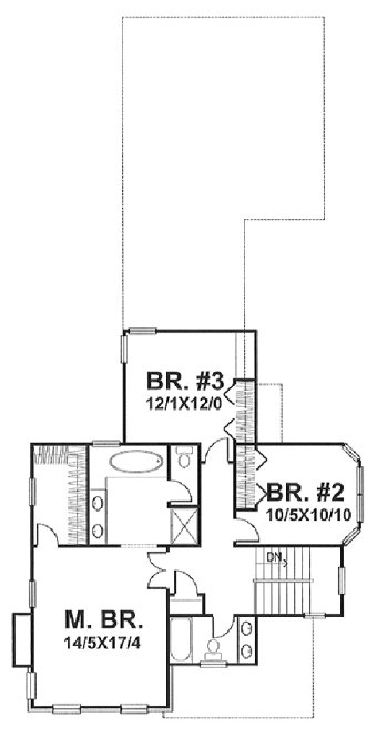 Second Floor Plan for House Plan #292201