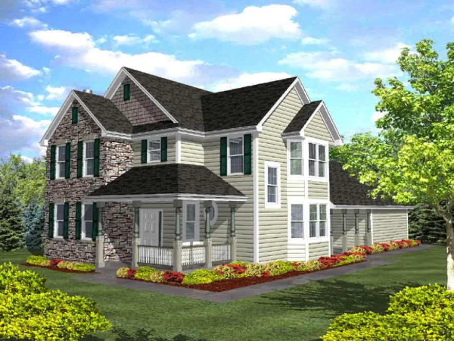 Full Rendering for House Plan #292201