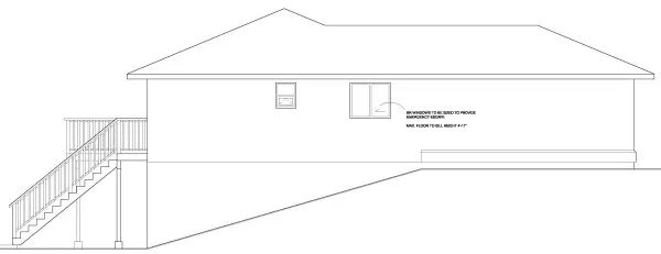 Left Elevation for House Plan #201456