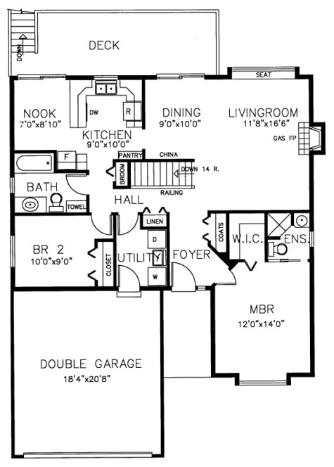 Main Floor Plan for House Plan #201456