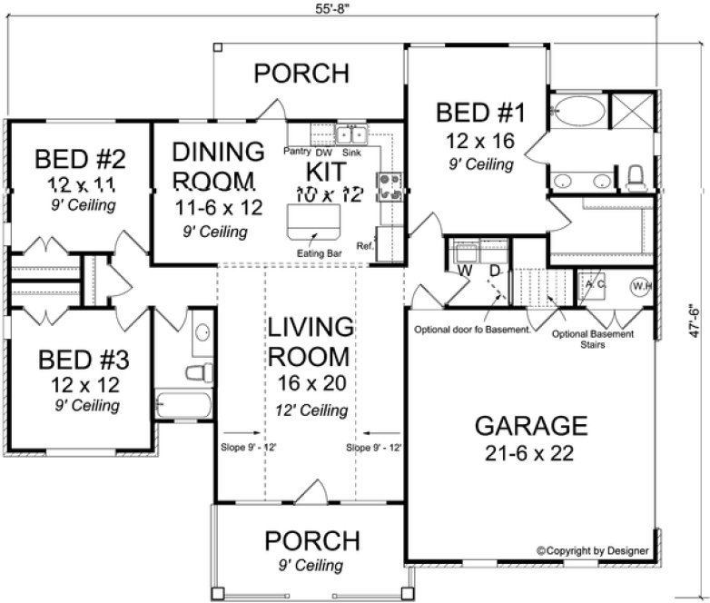 Main Floor Plan for House Plan #241341