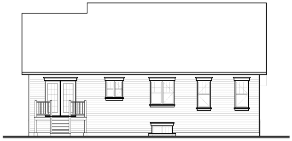 Rear Elevation for House Plan #142623