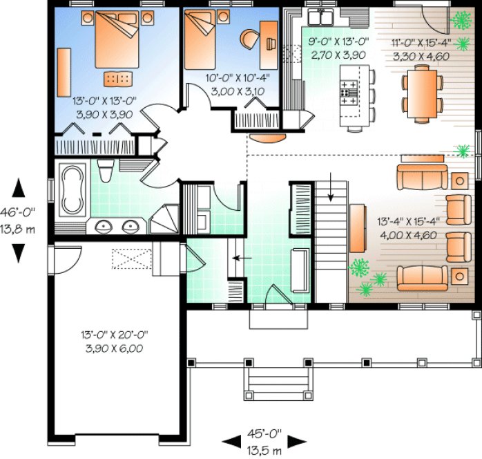 Main Floor Plan for House Plan #142623