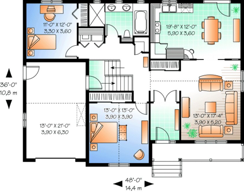 Main Floor Plan for House Plan #141623
