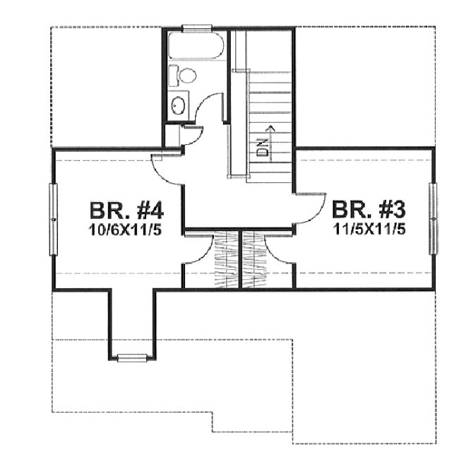 Second Floor Plan for House Plan #299201