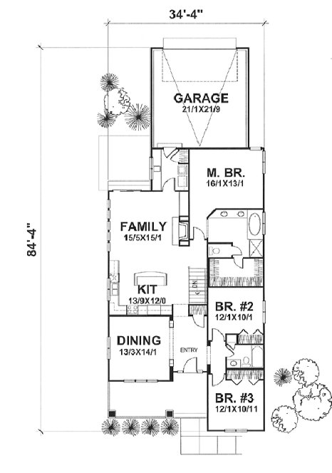 Main Floor Plan for House Plan #290301