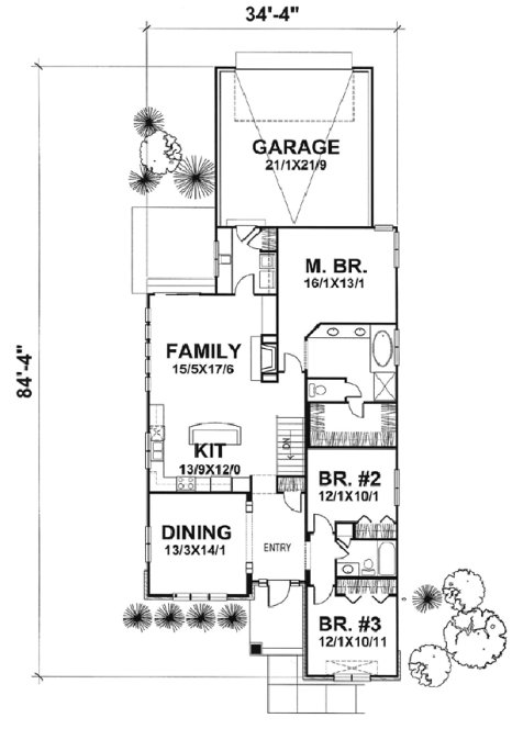 Main Floor Plan for House Plan #291301
