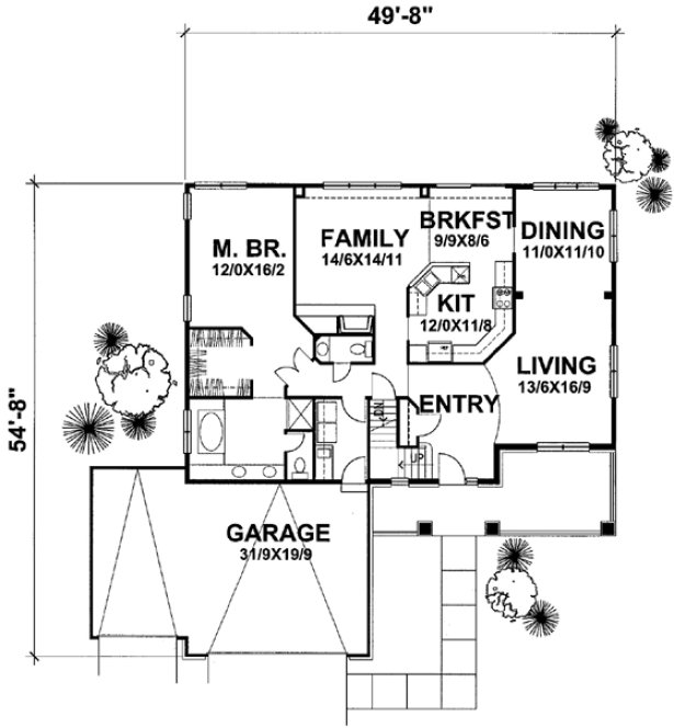 Main Floor Plan for House Plan #292301