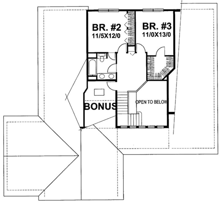 Second Floor Plan for House Plan #292301