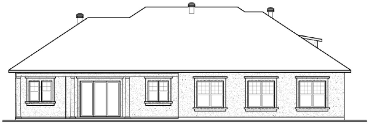 Rear Elevation for House Plan #147523