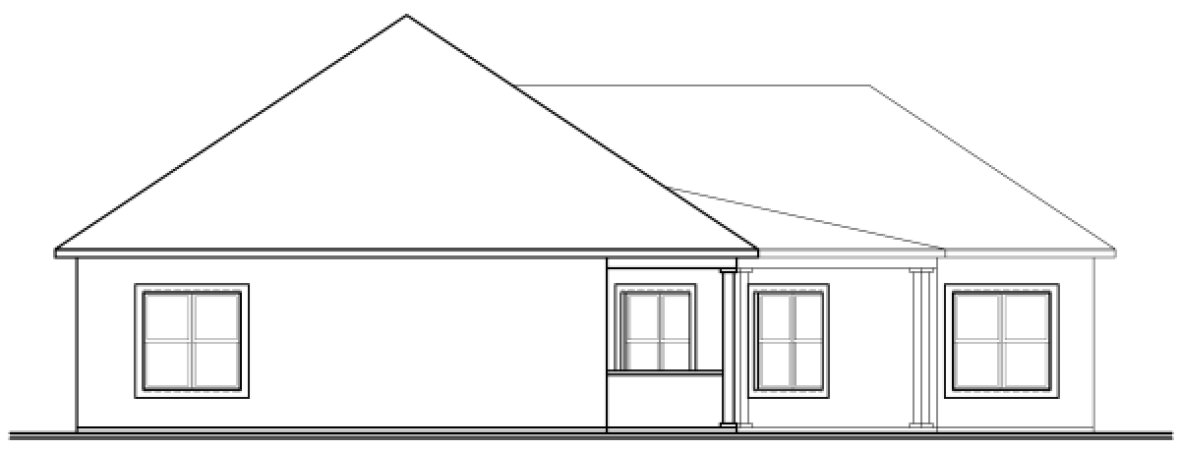 Rear Elevation for House Plan #146523