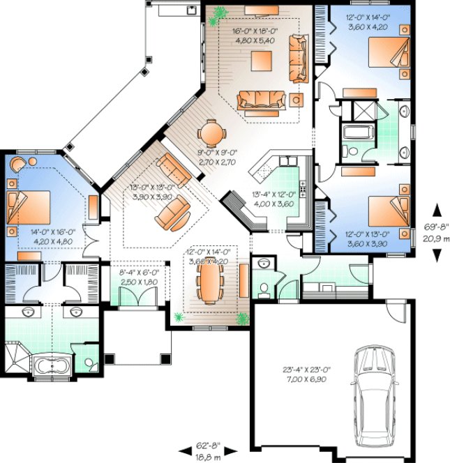 Main Floor Plan for House Plan #146523
