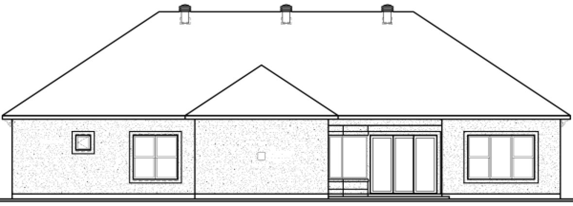Rear Elevation for House Plan #145523