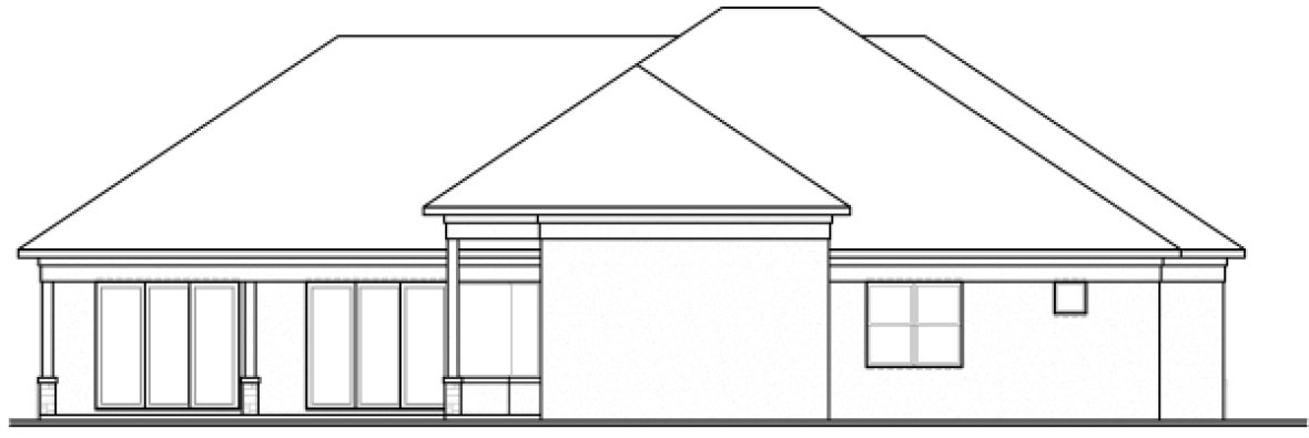 Rear Elevation for House Plan #144523