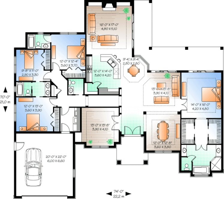 Main Floor Plan for House Plan #144523