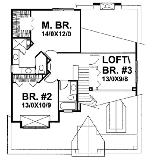 Second Floor Plan for House Plan #294301