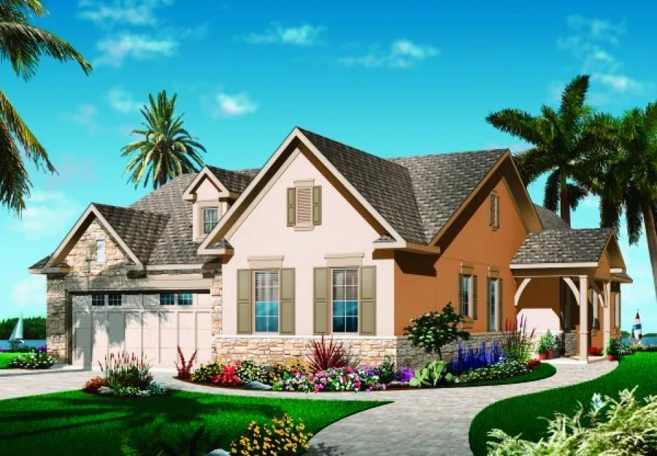 Full Rendering for House Plan #142523