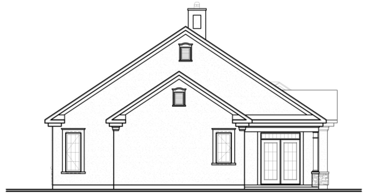 Rear Elevation for House Plan #141523