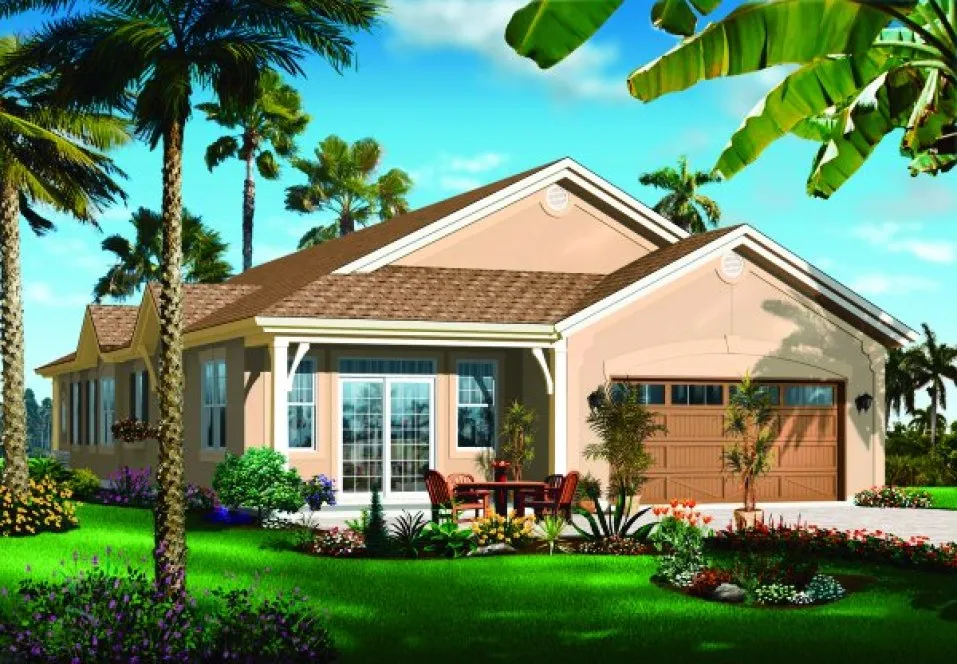 Rear Elevation for House Plan #140523