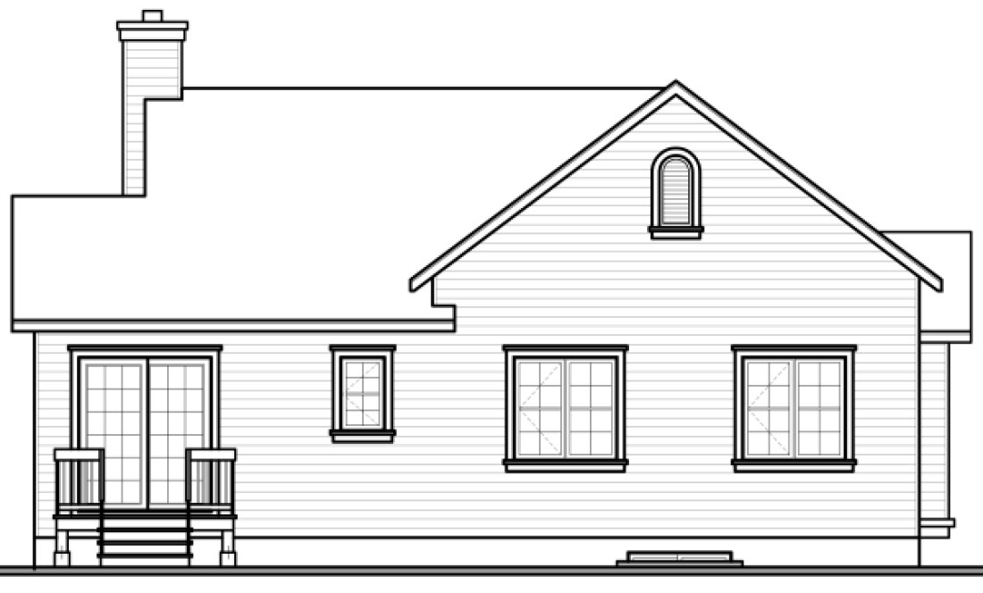 Rear Elevation for House Plan #143313