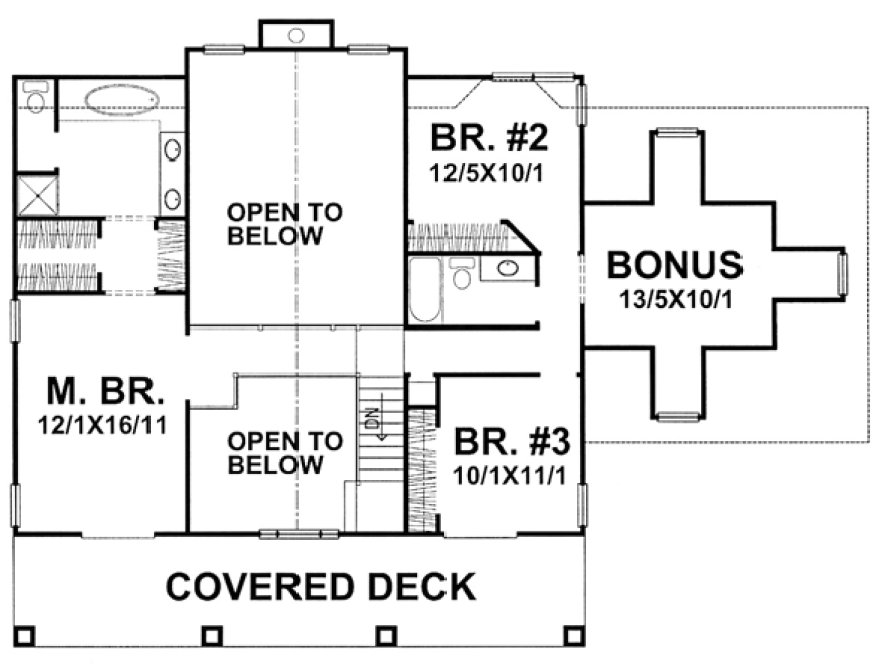 Second Floor Plan for House Plan #298301