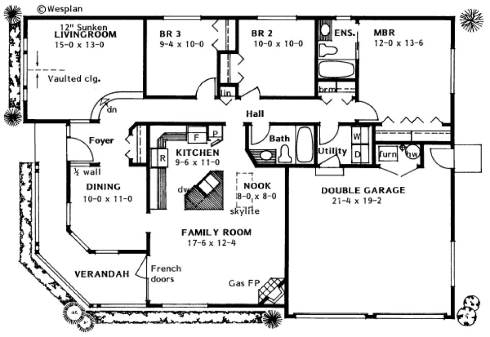 Main Floor Plan for House Plan #202002