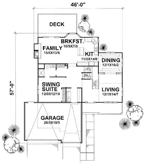 Main Floor Plan for House Plan #299301