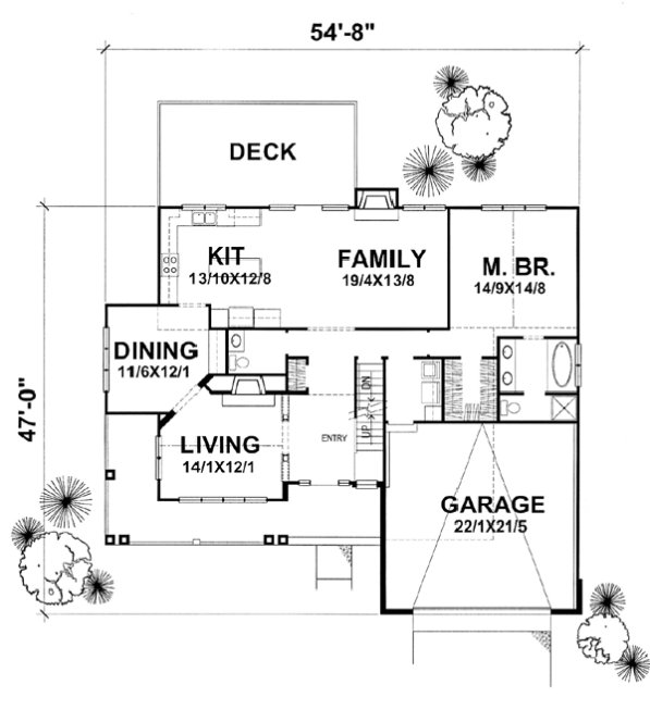 Main Floor Plan for House Plan #290401