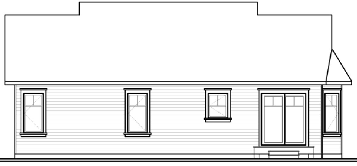 Rear Elevation for House Plan #142313