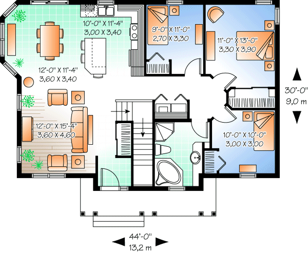 Main Floor Plan for House Plan #142313