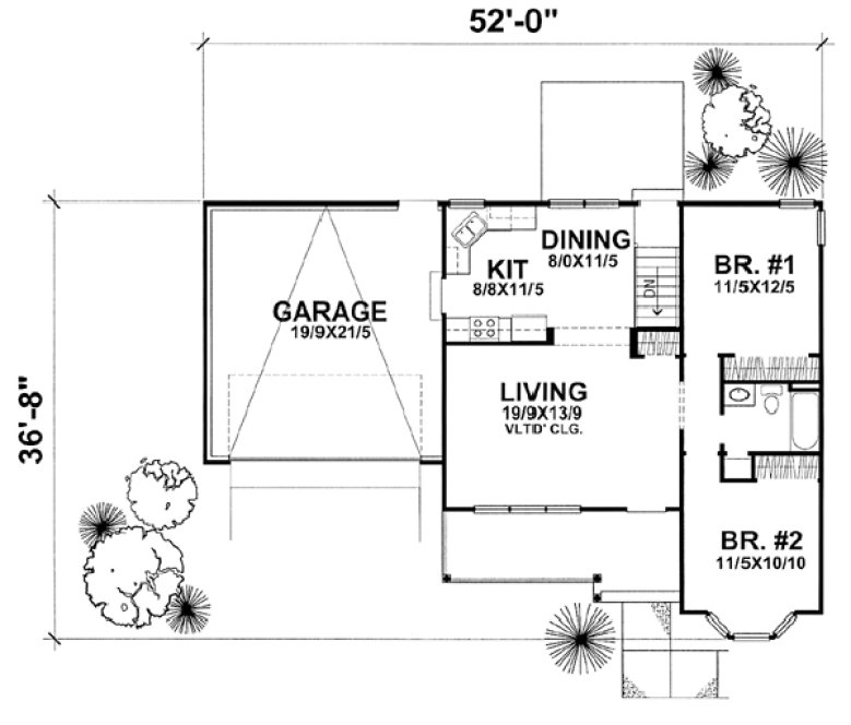 Main Floor Plan for House Plan #291401