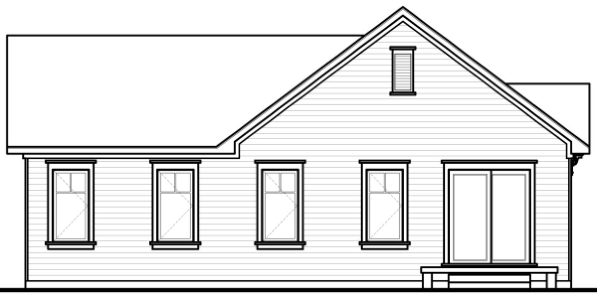 Rear Elevation for House Plan #141313