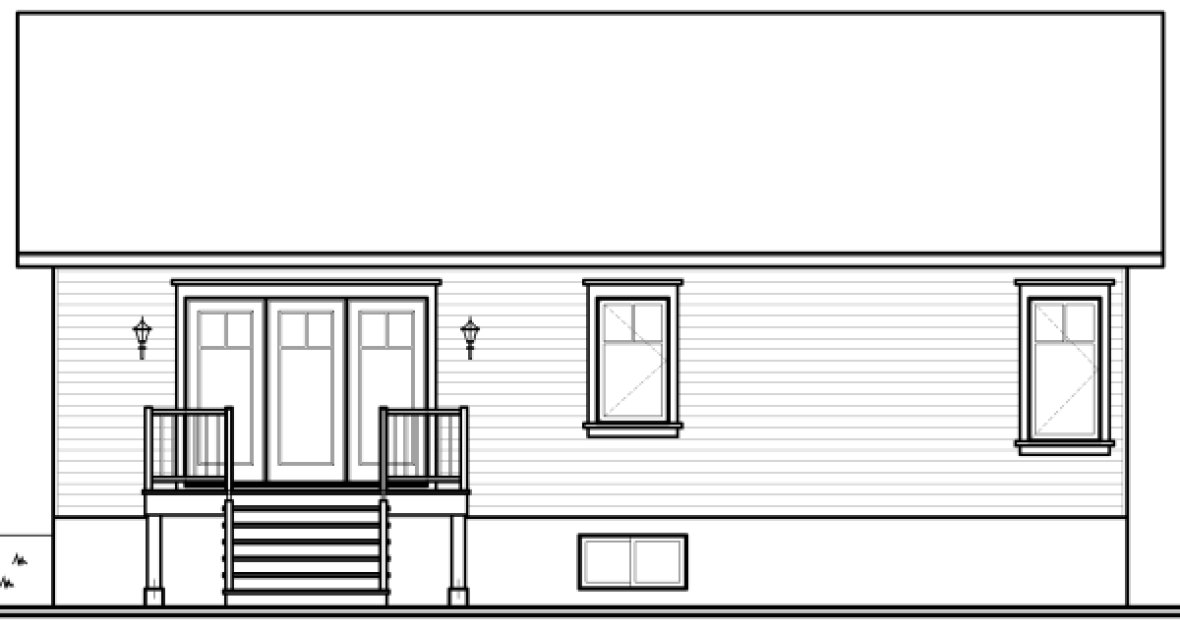 Rear Elevation for House Plan #140313