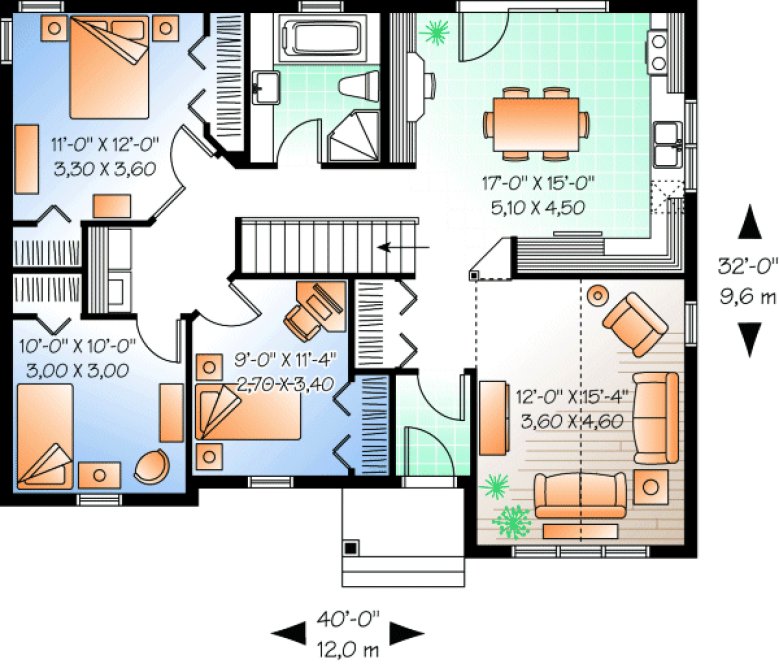 Main Floor Plan for House Plan #140313
