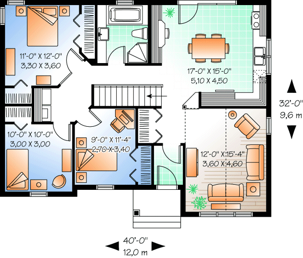 Main Floor Plan for House Plan #140313