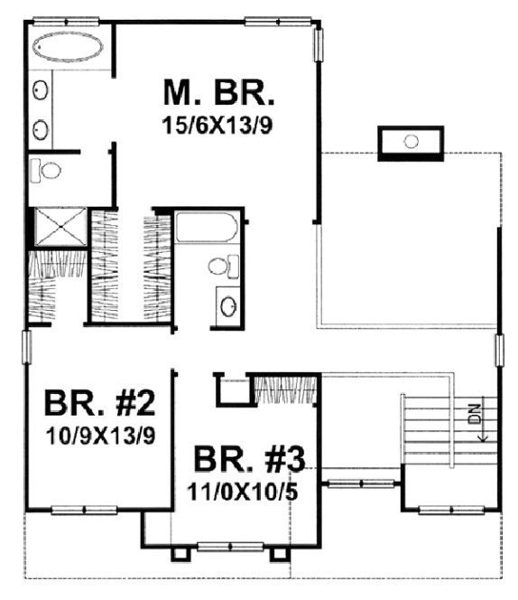 Second Floor Plan for House Plan #292401
