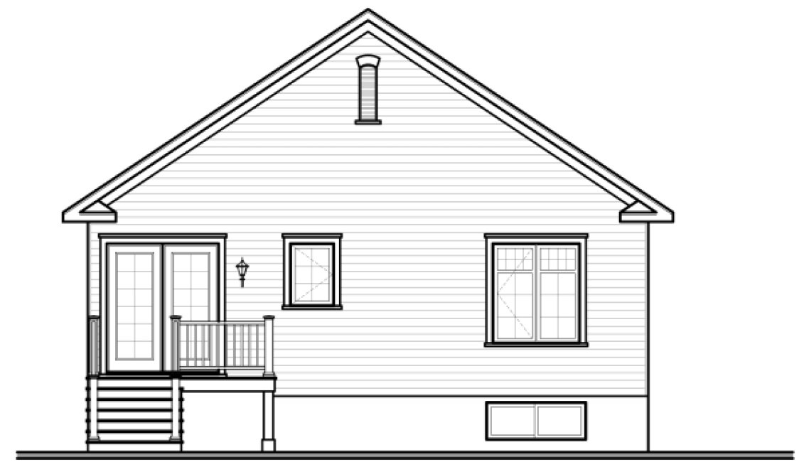 Rear Elevation for House Plan #146213