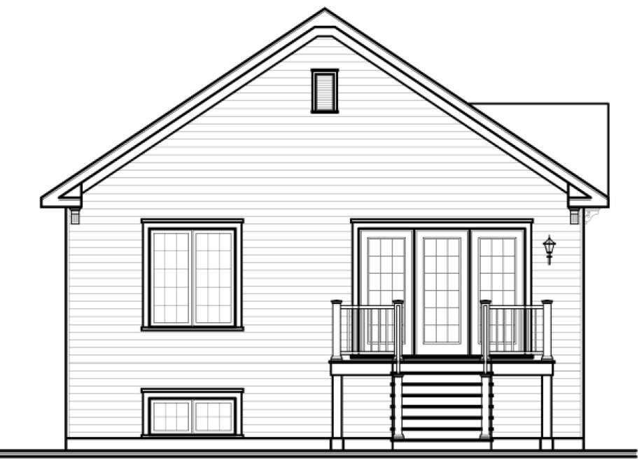 Rear Elevation for House Plan #145213