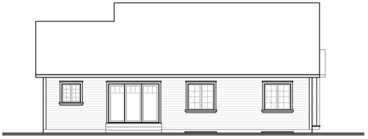 Rear Elevation for House Plan #143213