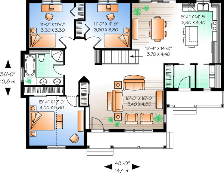 Main Floor Plan for House Plan #143213