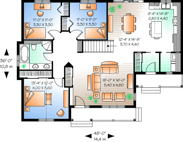 Main Floor Plan for House Plan #143213