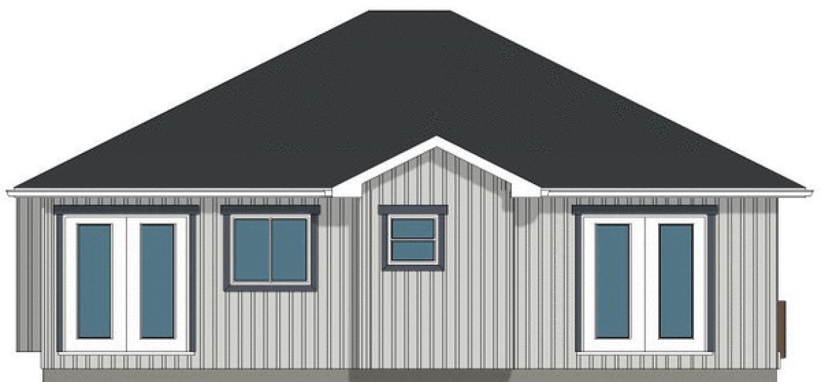 Rear Elevation for House Plan #201484