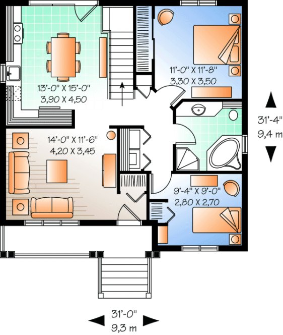Main Floor Plan for House Plan #142213