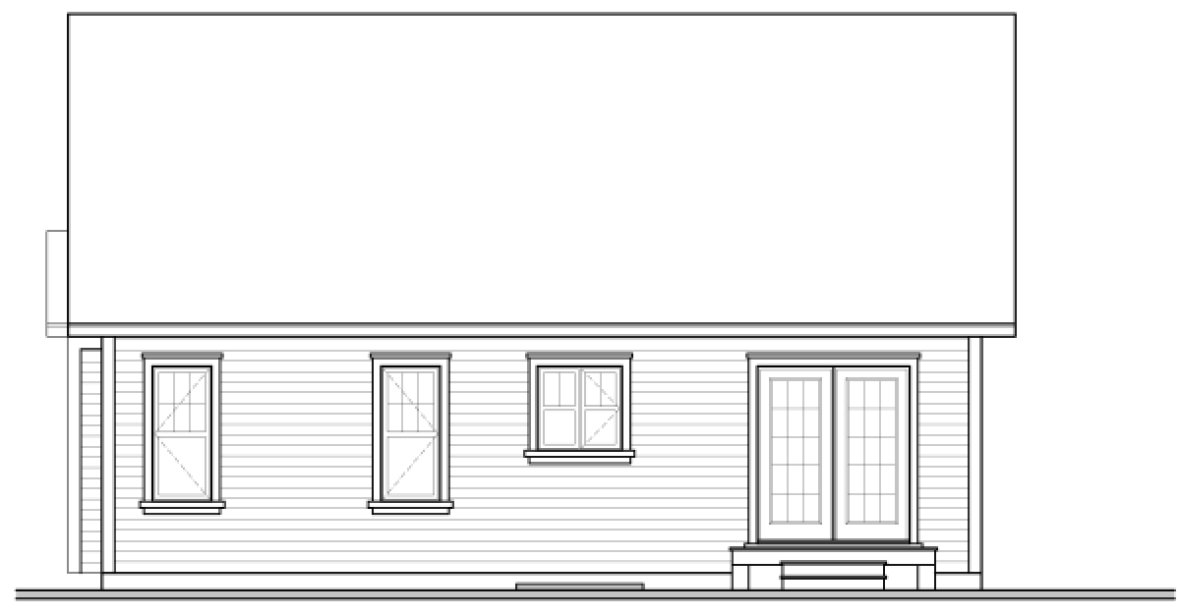 Rear Elevation for House Plan #141213