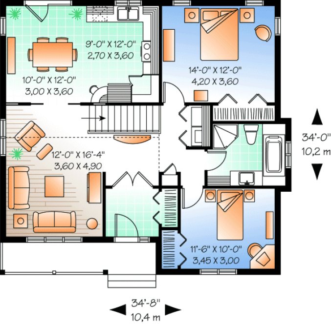 Main Floor Plan for House Plan #141213